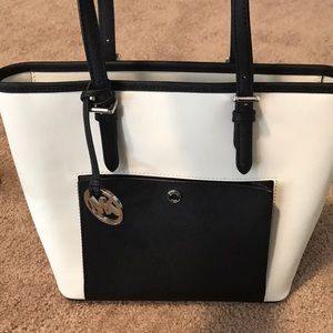 Michael Kors black and white bag